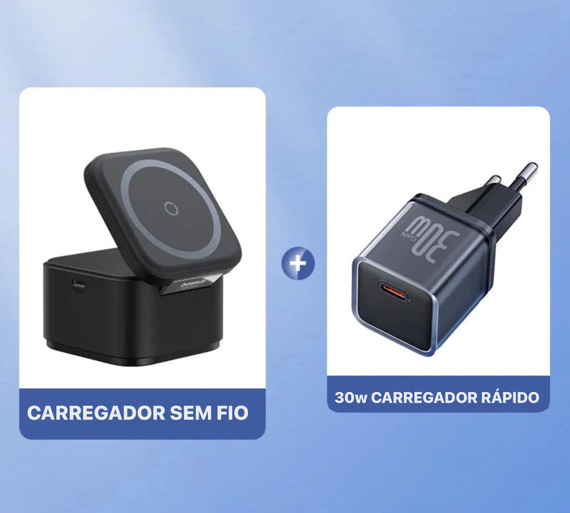 Carregador magnético sem fio 2 em 1 - Baseus